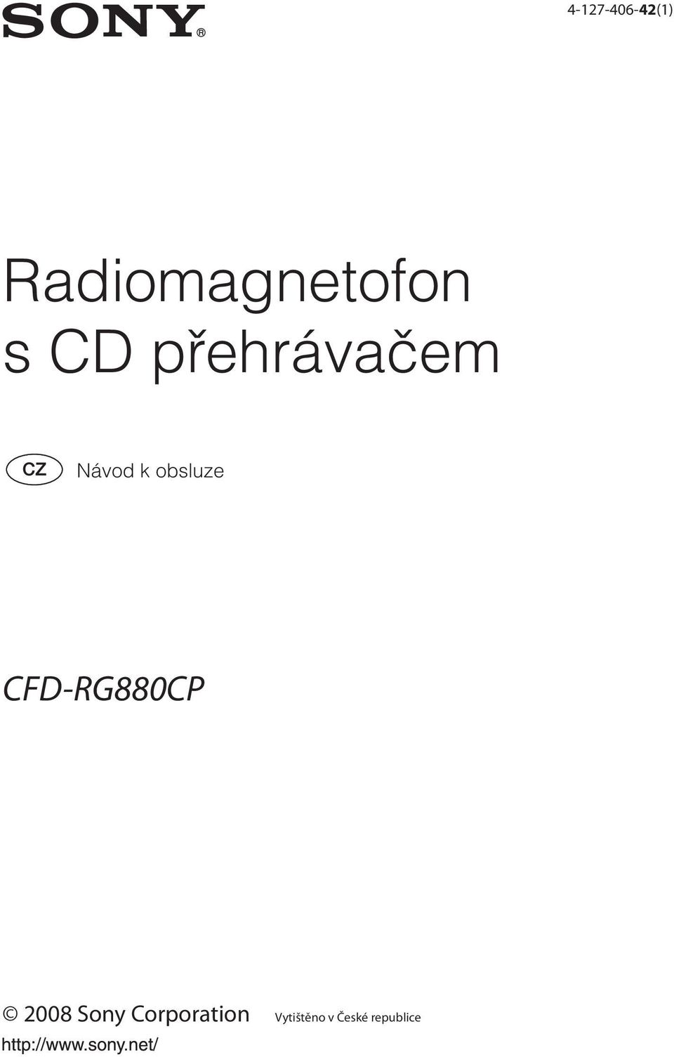 obsluze CFD-RG880CP 2008 Sony
