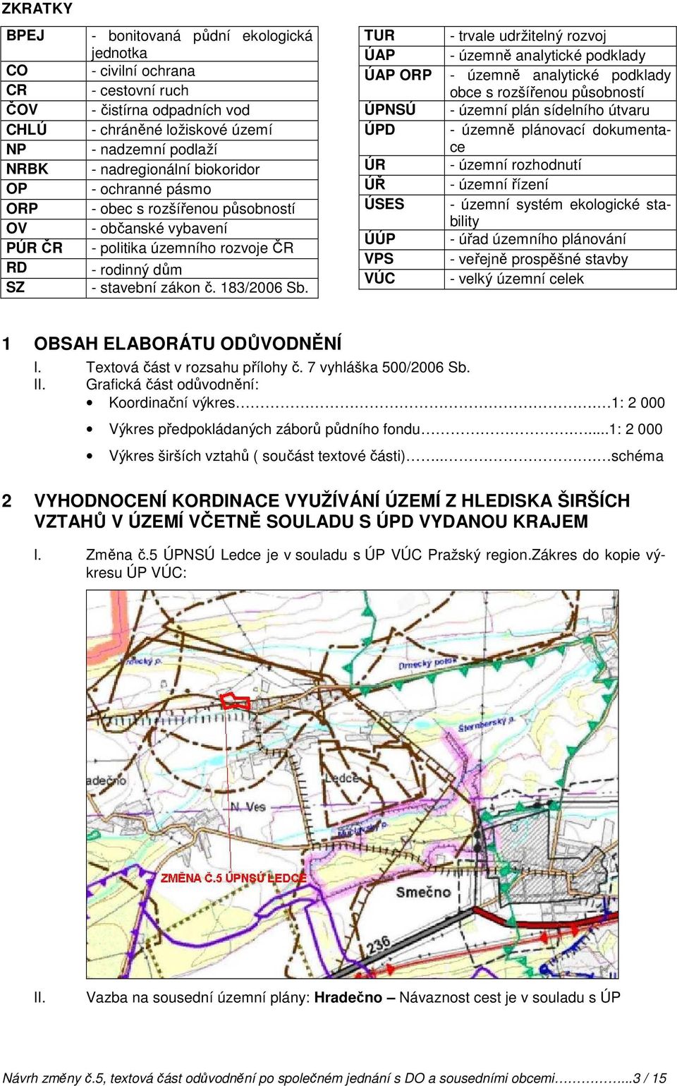 TUR ÚAP ÚAP ORP ÚPNSÚ ÚPD ÚR ÚŘ ÚSES ÚÚP VPS VÚC - trvale udržitelný rozvoj - územně analytické podklady - územně analytické podklady obce s rozšířenou působností - územní plán sídelního útvaru -