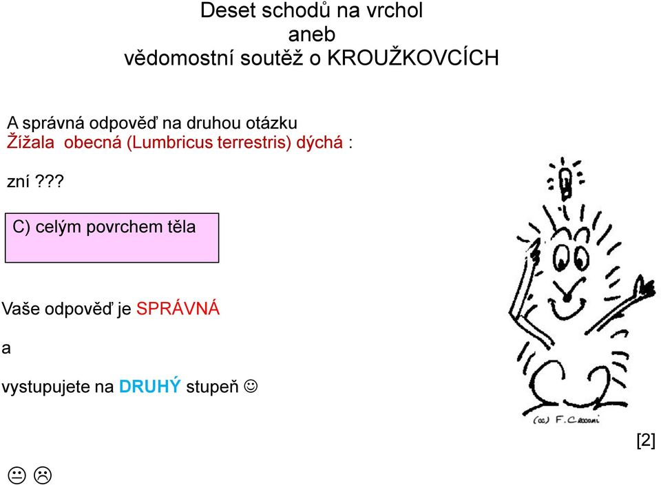 ?? C) celým povrchem těla Vaše odpověď je