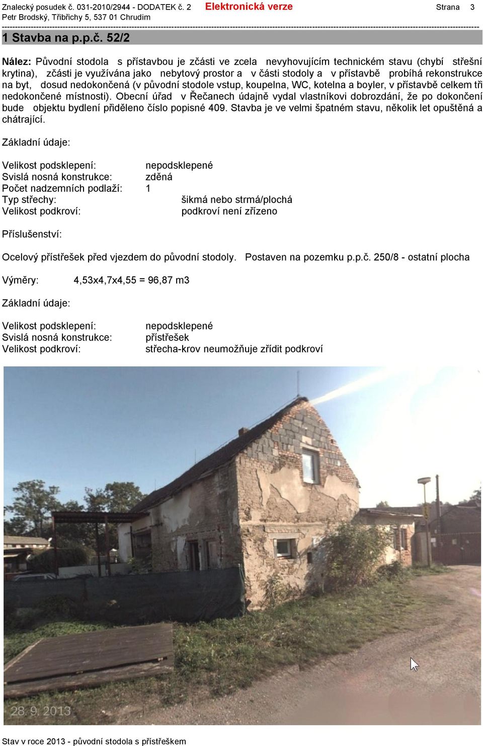 2 Elektronická verze Strana 3 1 Stavba na p.p.č.
