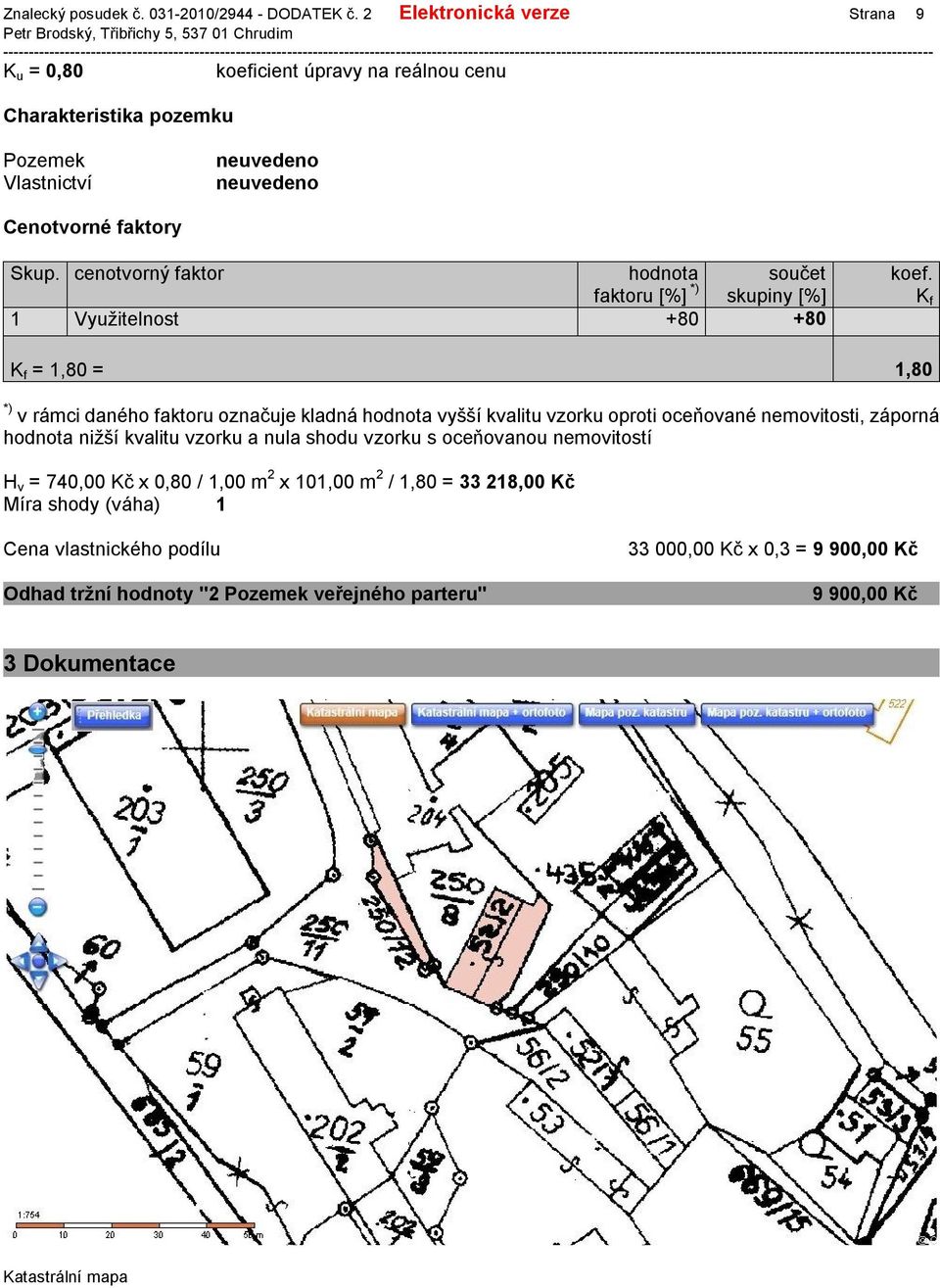 cenotvorný faktor hodnota faktoru [%] *) součet skupiny [%] 1 Využitelnost +80 +80 koef.