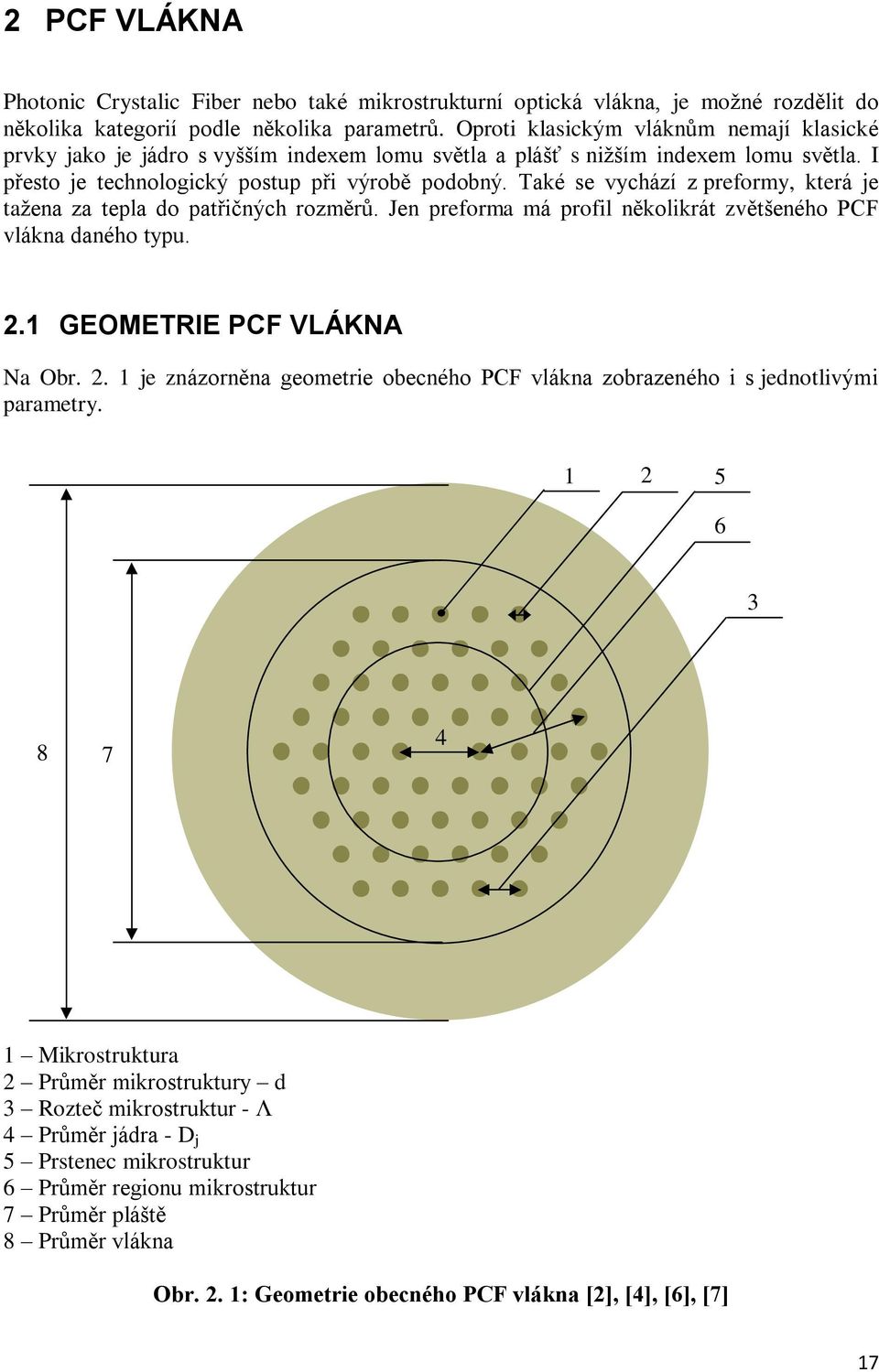 Také se vychází z preformy, která je tažena za tepla do patøièných rozmìrù. Jen preforma má profil nìkolikrát zvìtšeného PCF vlákna daného typu. 2.