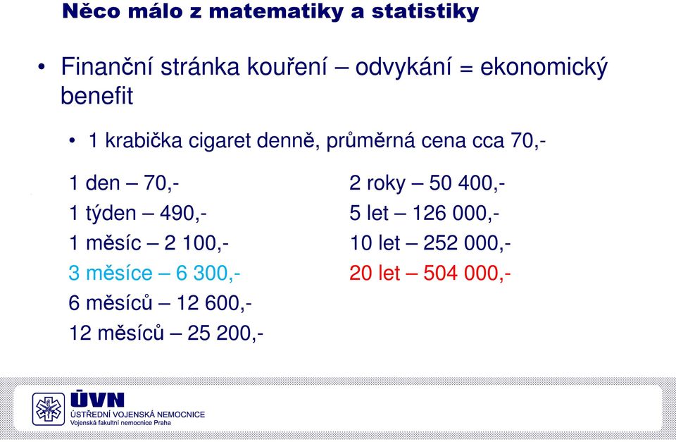 70,- 2 roky 50 400,- 1 týden 490,- 5 let 126 000,- 1 měsíc 2 100,- 10 let