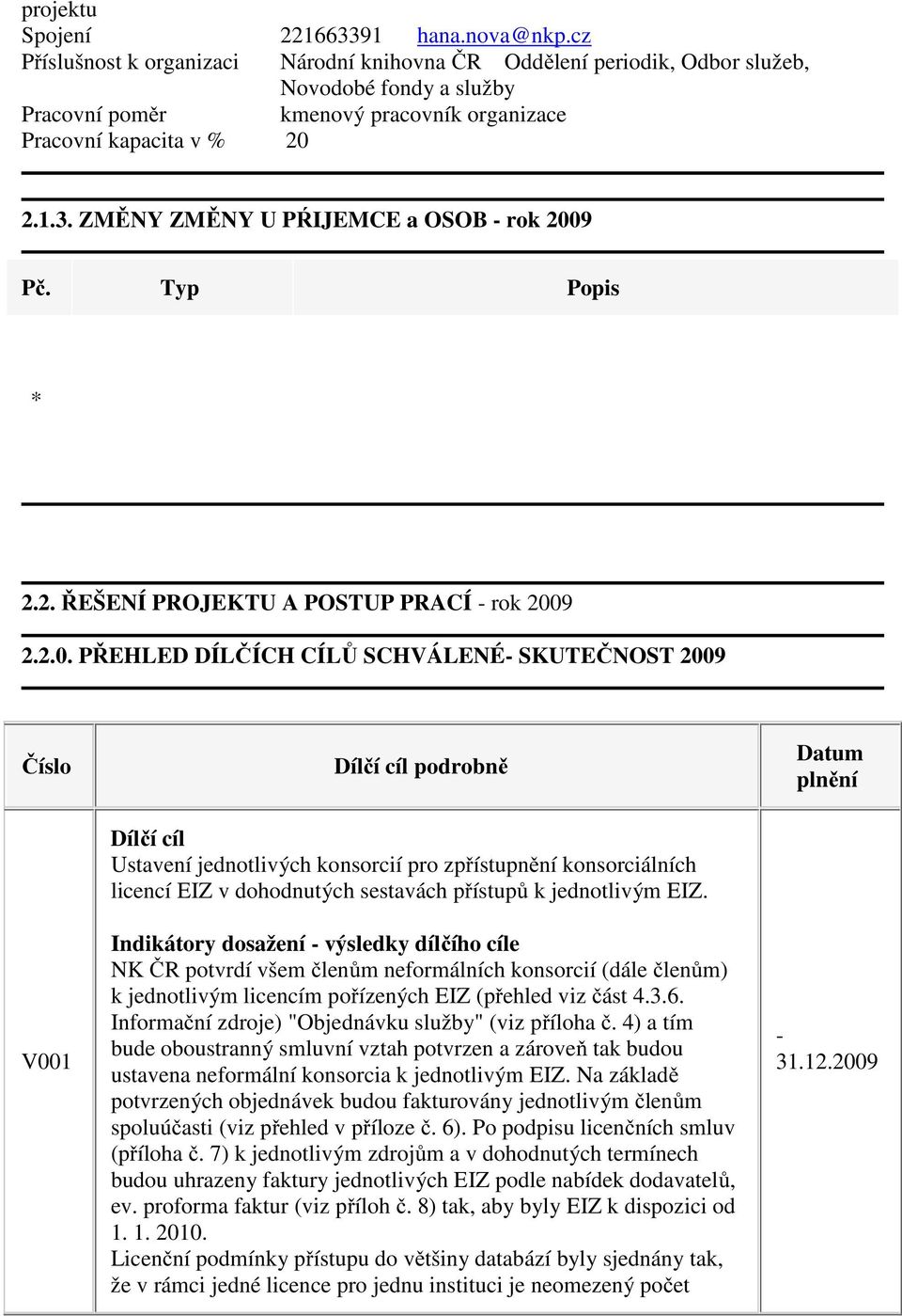 ZMĚNY ZMĚNY U PŔIJEMCE a OSOB - rok 29