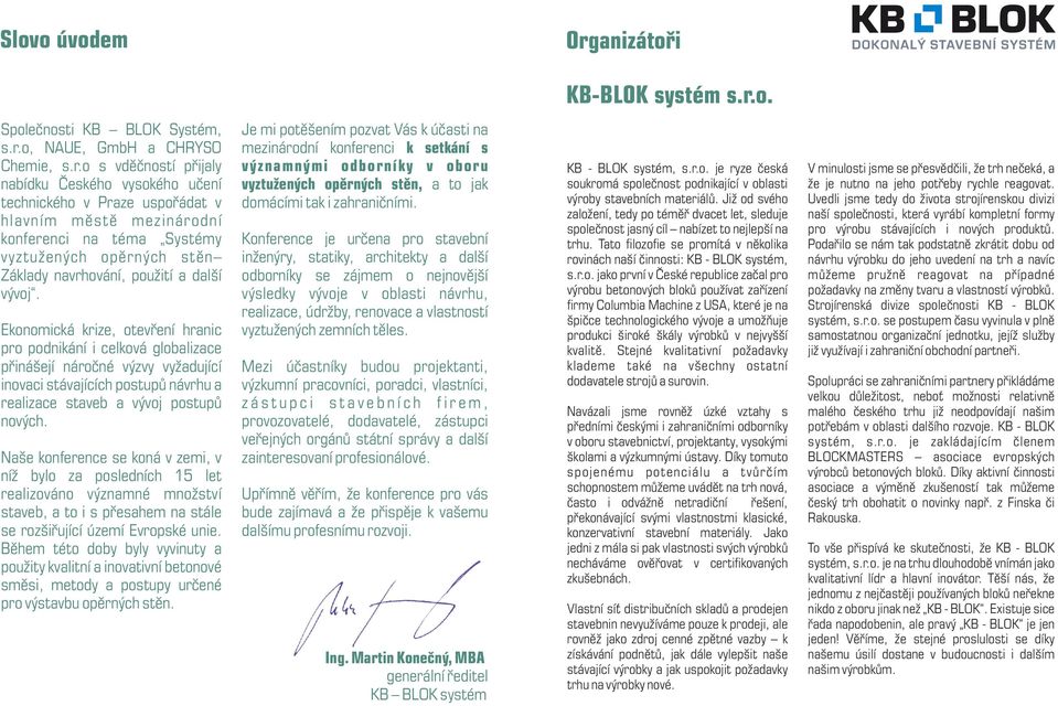 o. Společnosti KB BLOK Systém, s.r.