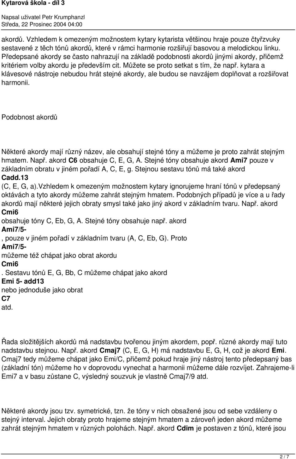 Obraty akordů. 1. C, E, G 2. E, G, c 3. G, c, e - PDF Free Download