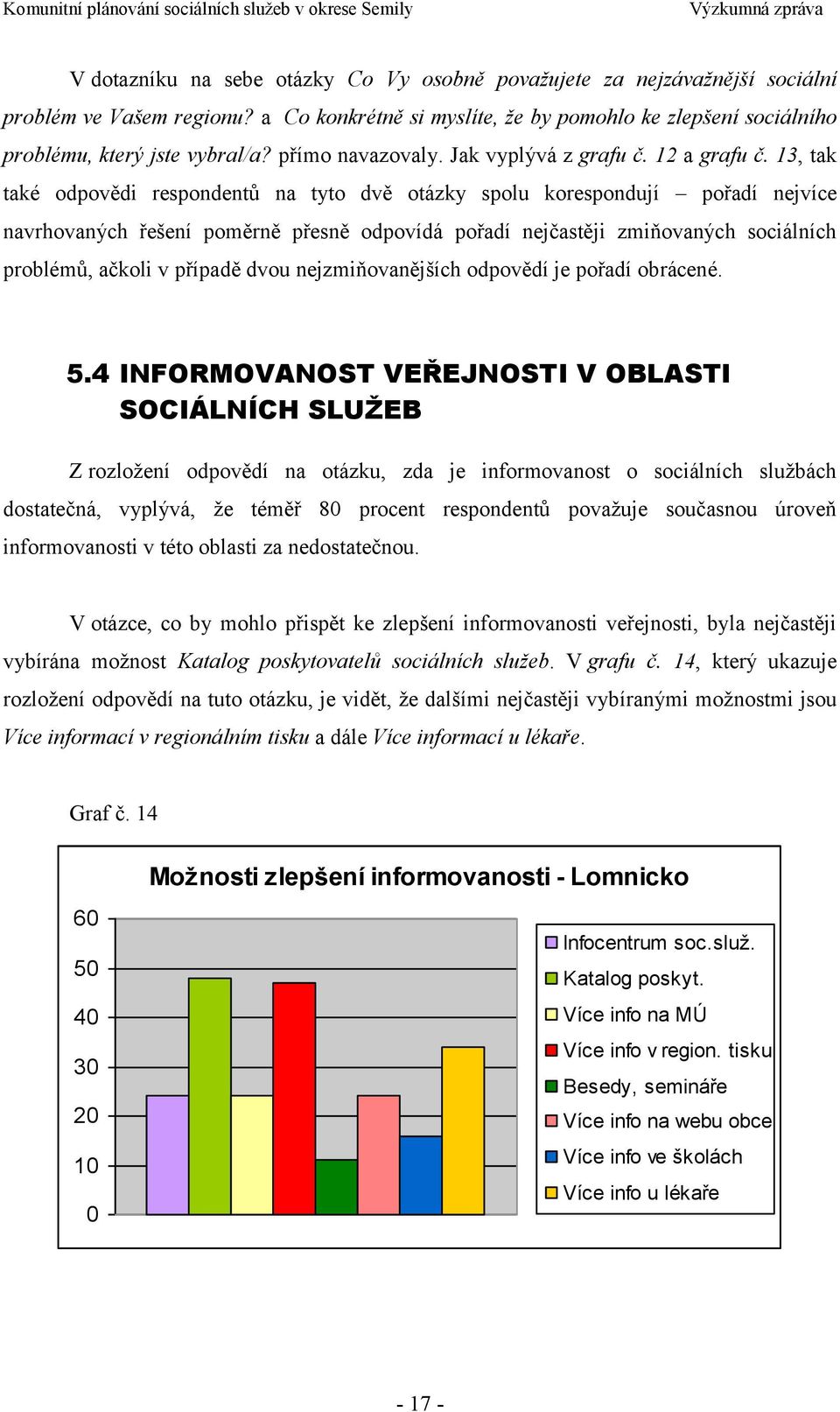 13, tak také odpovědi respondentů na tyto dvě otázky spolu korespondují pořadí nejvíce navrhovaných řešení poměrně přesně odpovídá pořadí nejčastěji zmiňovaných sociálních problémů, ačkoli v případě