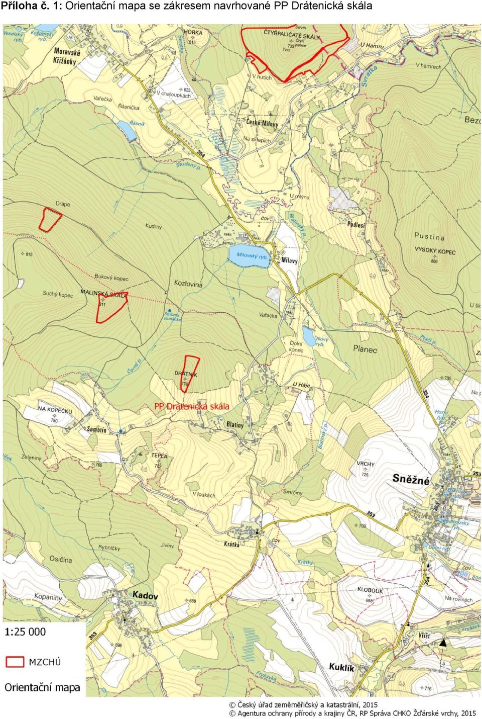 mapa se zákresem