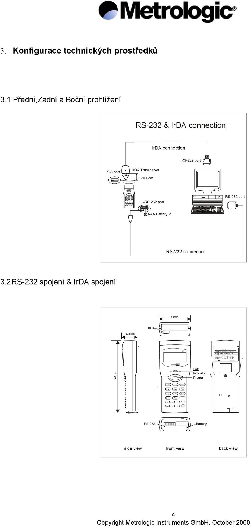 Transceiver 5~100cm RS-22 port RS-22 port AAA Battery*2 RS-22 connection.