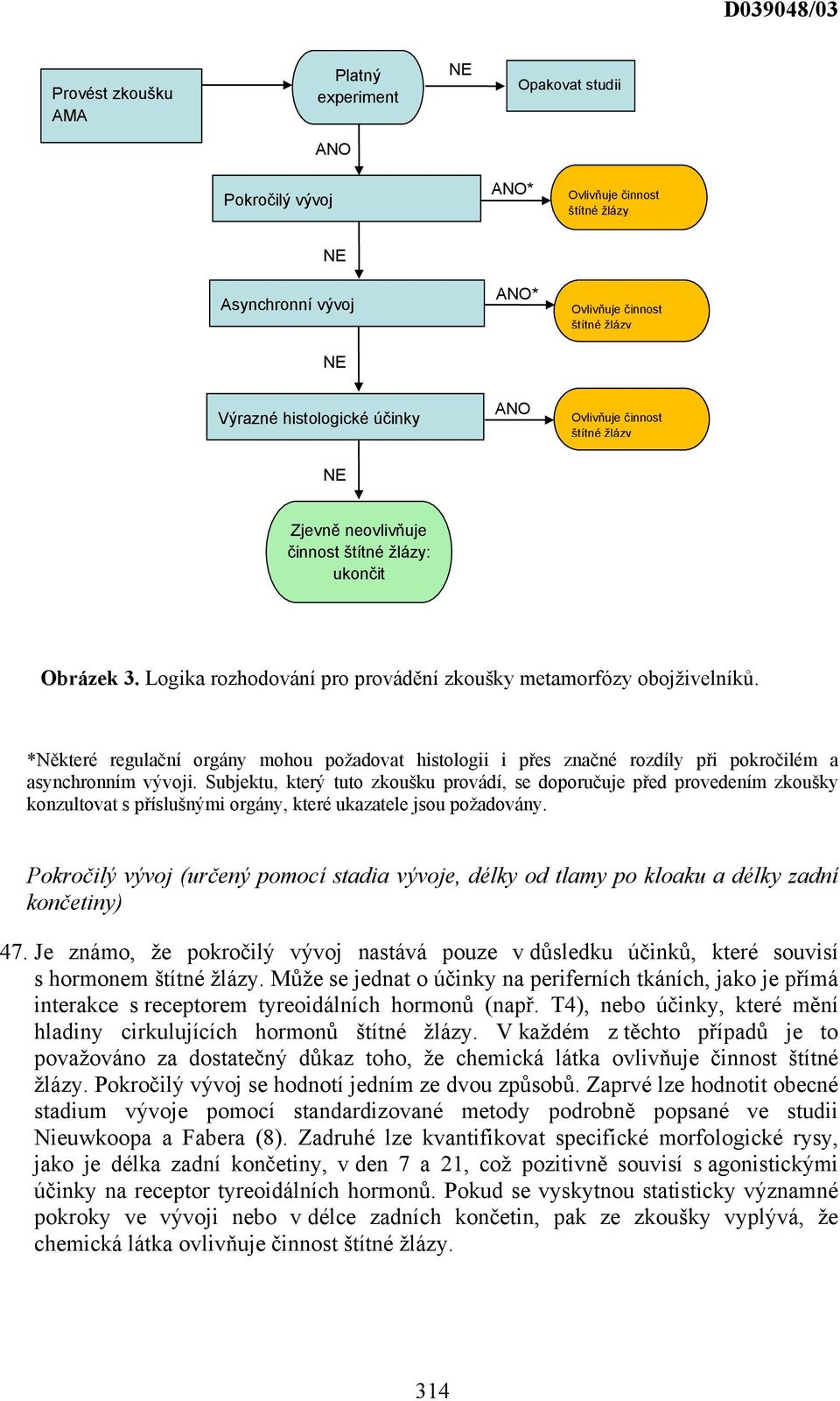 *Některé regulační orgány mohou požadovat histologii i přes značné rozdíly při pokročilém a asynchronním vývoji.