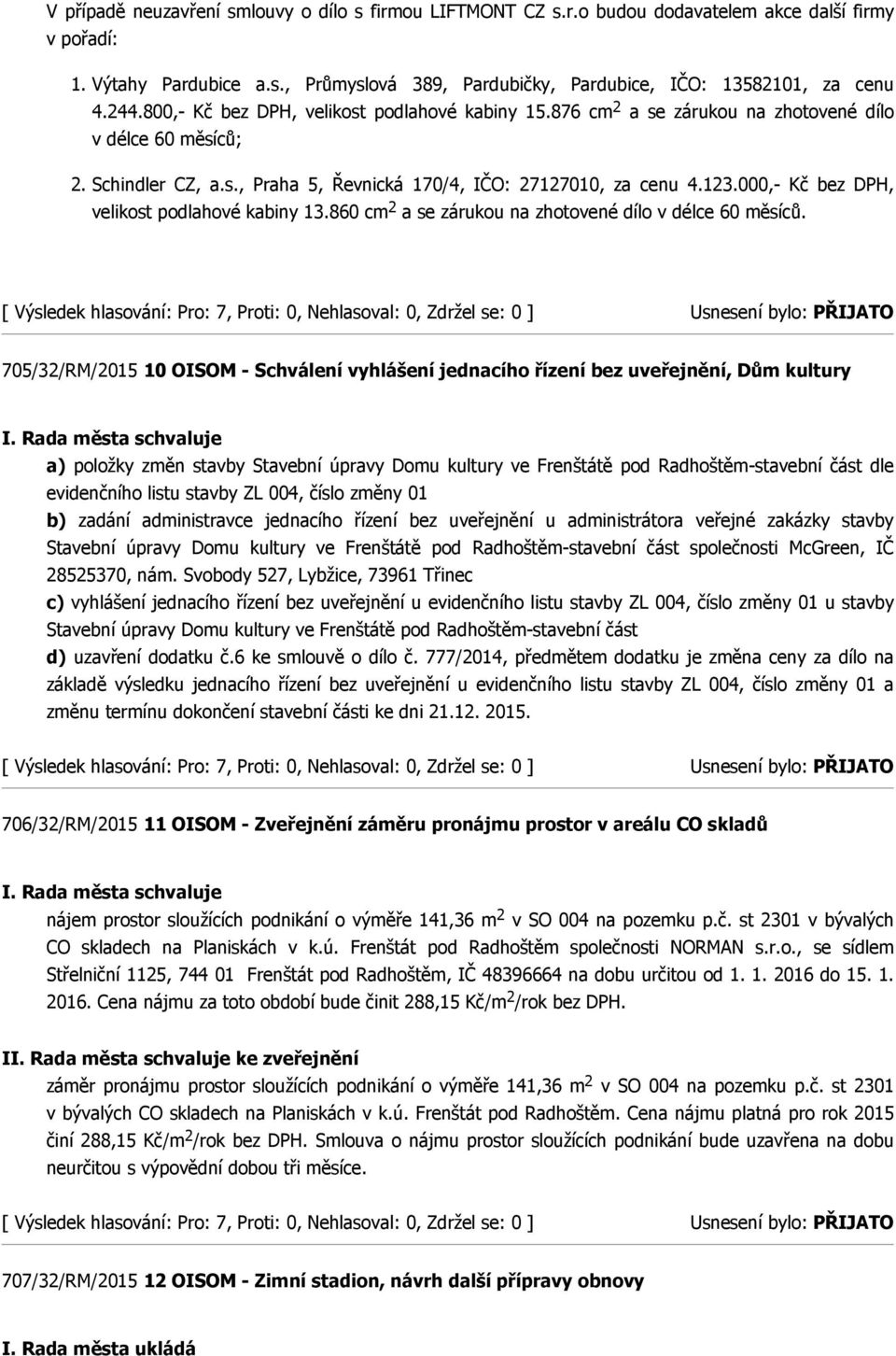 000,- Kč bez DPH, velikost podlahové kabiny 13.860 cm 2 a se zárukou na zhotovené dílo v délce 60 měsíců.