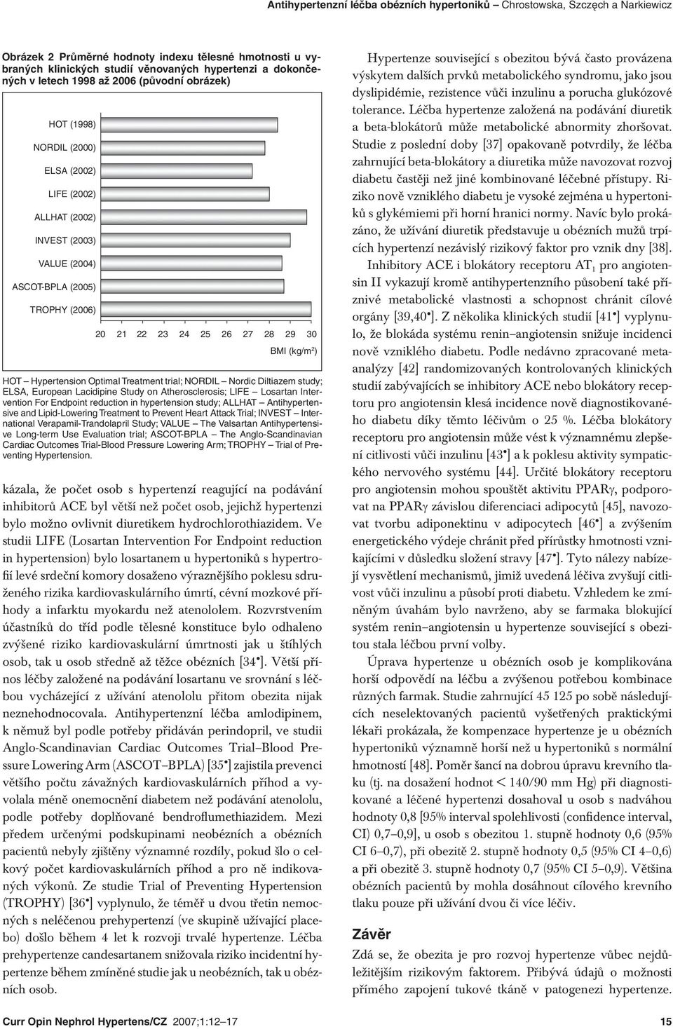 (kg/m 2 ) HOT Hypertension Optimal Treatment trial; NORDIL Nordic Diltiazem study; ELSA, European Lacidipine Study on Atherosclerosis; LIFE Losartan Intervention For Endpoint reduction in