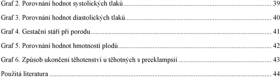 Gestační stáří při porodu... 41 Graf 5.