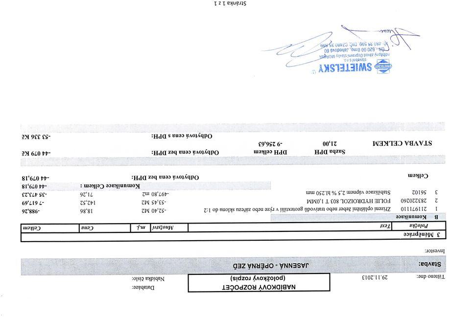 FOLIE HYDROIZOL 803 T 1,OMM Stabilizace vapnem 2,5 % hi.