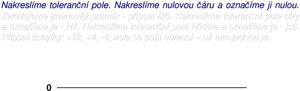 Nakreslíme toleranční pole díry d