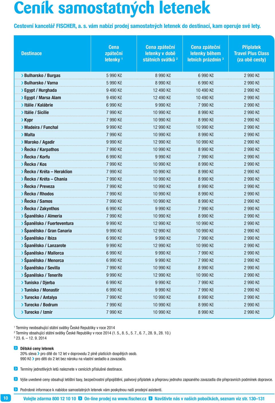 8 990 Kč 6 990 Kč 2 990 Kč Bulharsko / Varna 5 990 Kč 8 990 Kč 6 990 Kč 2 990 Kč Egypt / Hurghada 9 490 Kč 12 490 Kč 10 490 Kč 2 990 Kč Egypt / Marsa Alam 9 490 Kč 12 490 Kč 10 490 Kč 2 990 Kč Itálie