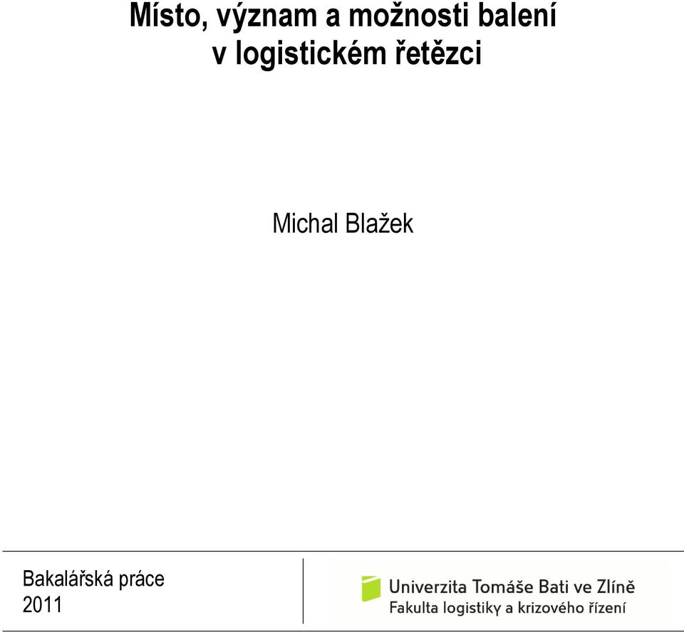 logistickém řetězci