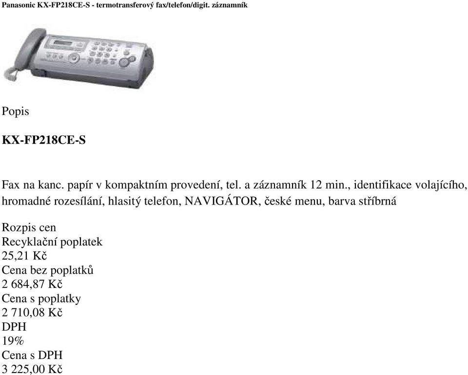 a záznamník 12 min.