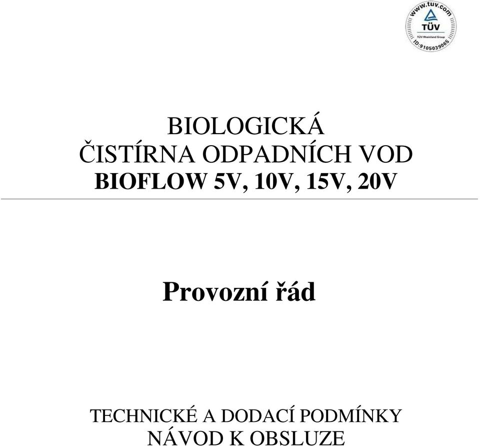 10V, 15V, 20V Provozní řád