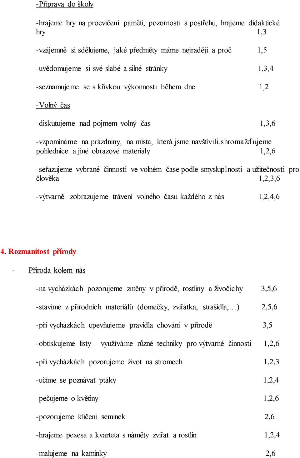 pohlednice a jiné obrazové materiály 1,2,6 -seřazujeme vybrané činnosti ve volném čase podle smysluplnosti a užitečnosti pro člověka 1,2,3,6 -výtvarně zobrazujeme trávení volného času každého z nás