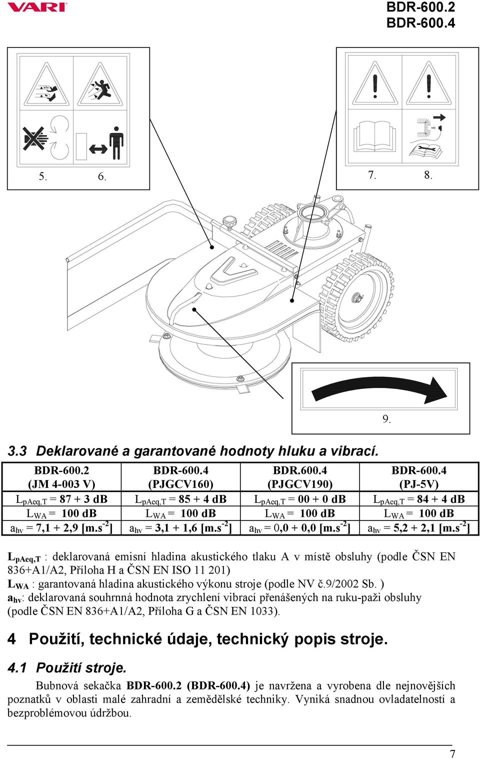 s -2 ] a hv = 3,1 + 1,6 [m.s -2 ] a hv = 0,0 + 0,0 [m.s -2 ] a hv = 5,2 + 2,1 [m.