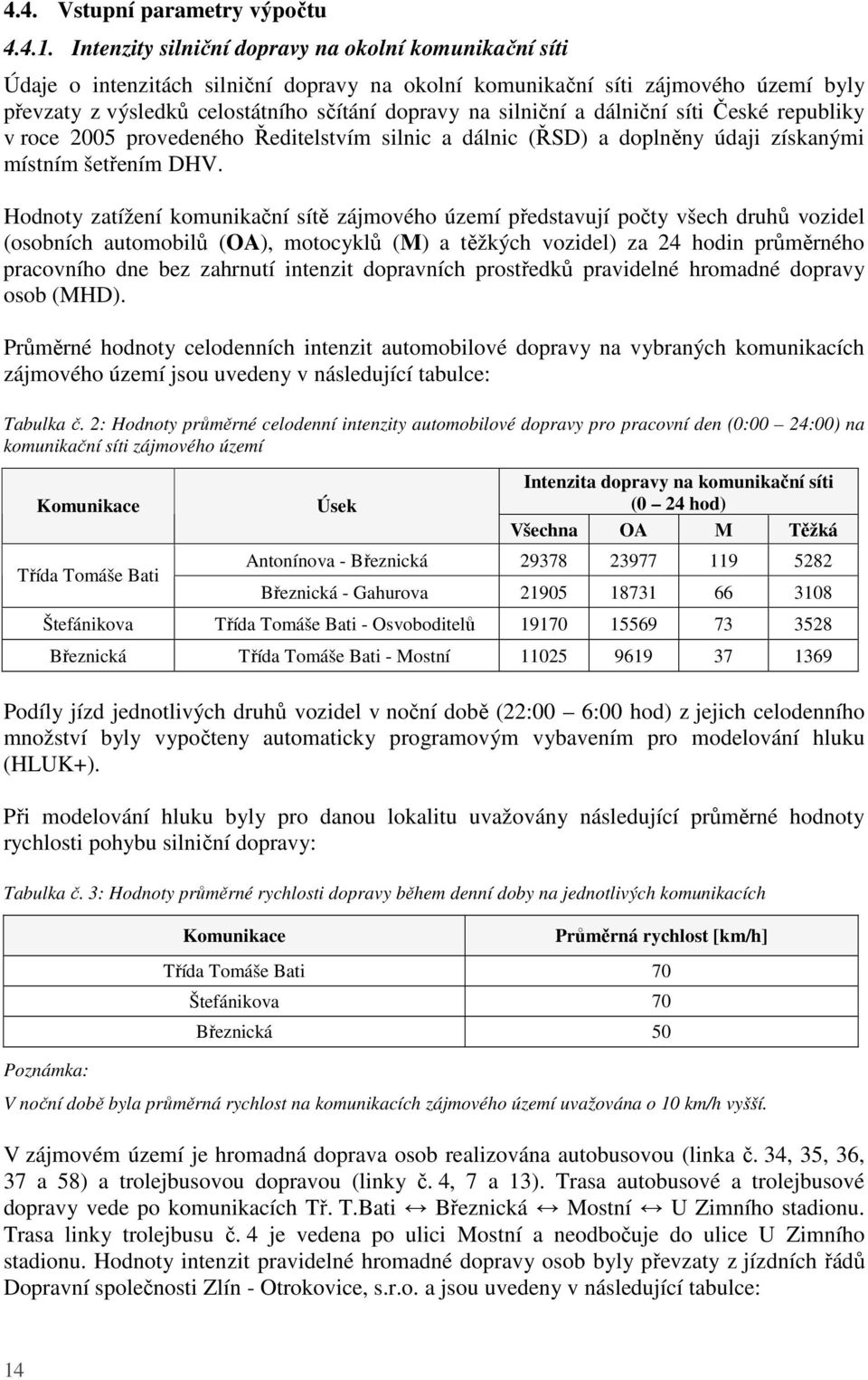 a dálniční síti České republiky v roce 2005 provedeného Ředitelstvím silnic a dálnic (ŘSD) a doplněny údaji získanými místním šetřením DHV.