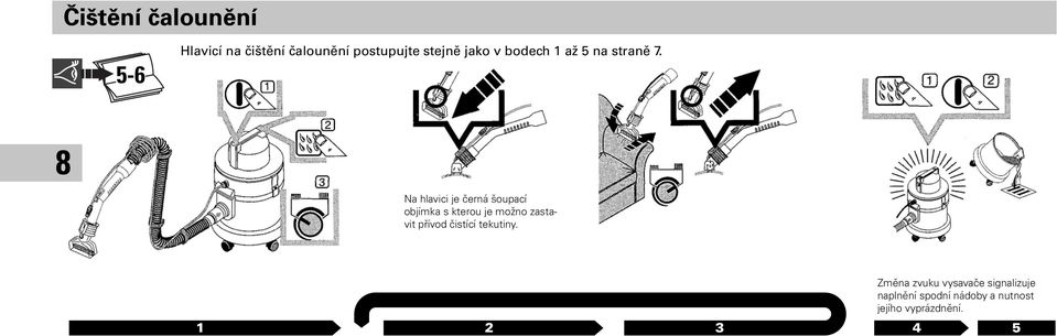 8 Na hlavici je černá šoupací objímka s kterou je možno zastavit přívod