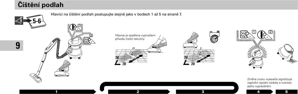 9 Hlavice je opatřena vypinačem přívodu čistící tekutiny Změna