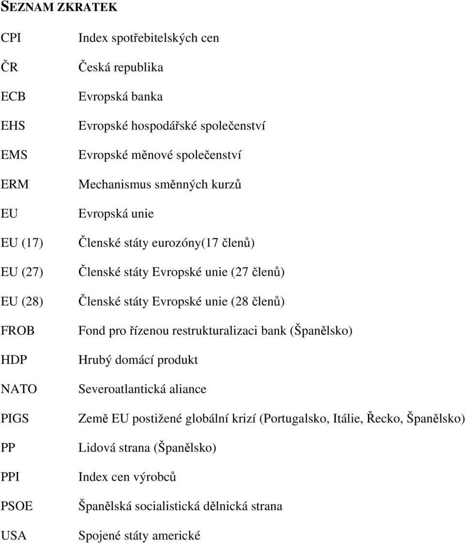 unie (27 členů) Členské státy Evropské unie (28 členů) Fond pro řízenou restrukturalizaci bank (Španělsko) Hrubý domácí produkt Severoatlantická aliance Země EU