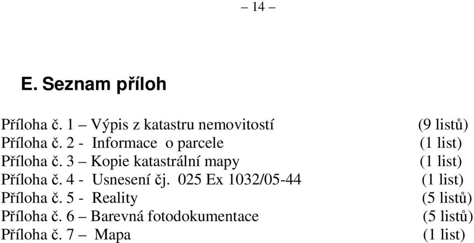 4 - Usnesení čj. 025 Ex 1032/05-44 Příloha č. 5 - Reality Příloha č.