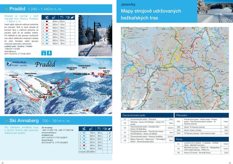 Komplex nabízí spoustu možností ubytování a stravování. Lyžařský areál Ovčárna Praděd +420 554 772 033 www.figura.cz 50 4'13.210"N, 17 14'30.100"E 1. 850 m 200 m 2. 350 m 110 m 3. 600 m 155 m 4.