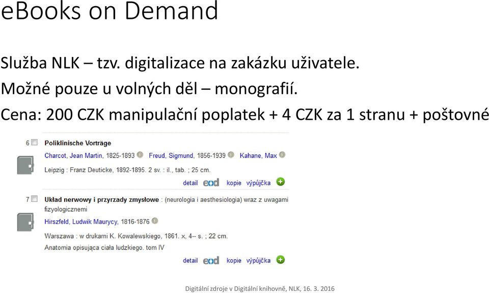 Možné pouze u volných děl monografií.