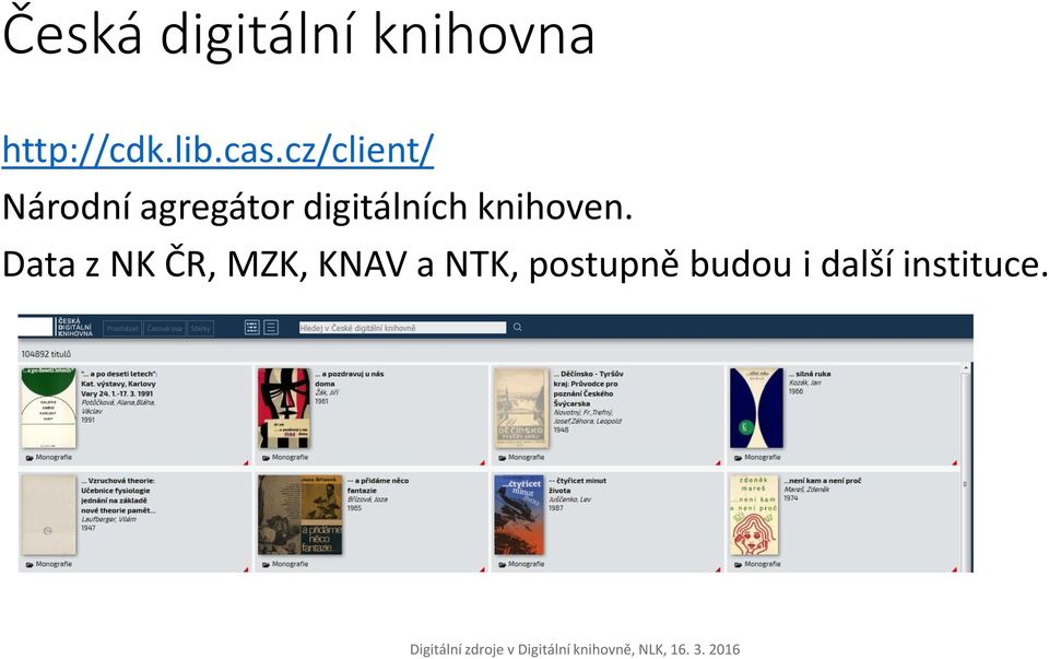 digitálních knihoven.