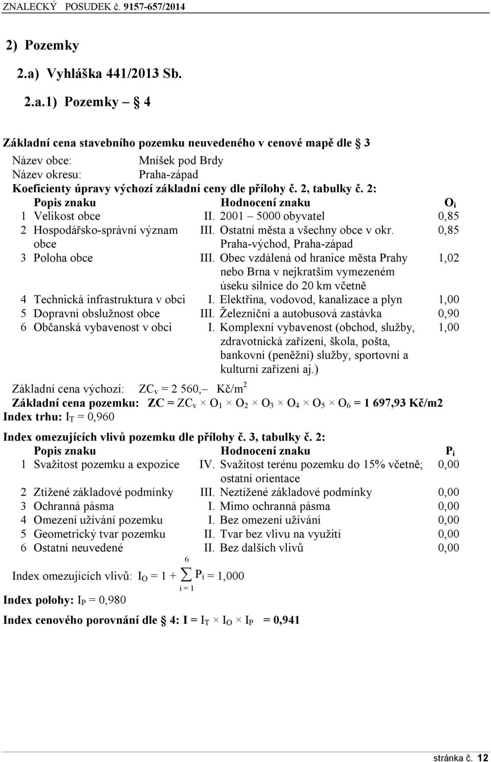 2, tabulky č. 2: Popis znaku Hodnocení znaku O i 1 Velikost obce II. 2001 5000 obyvatel 0,85 2 Hospodářsko-správní význam III. Ostatní města a všechny obce v okr.