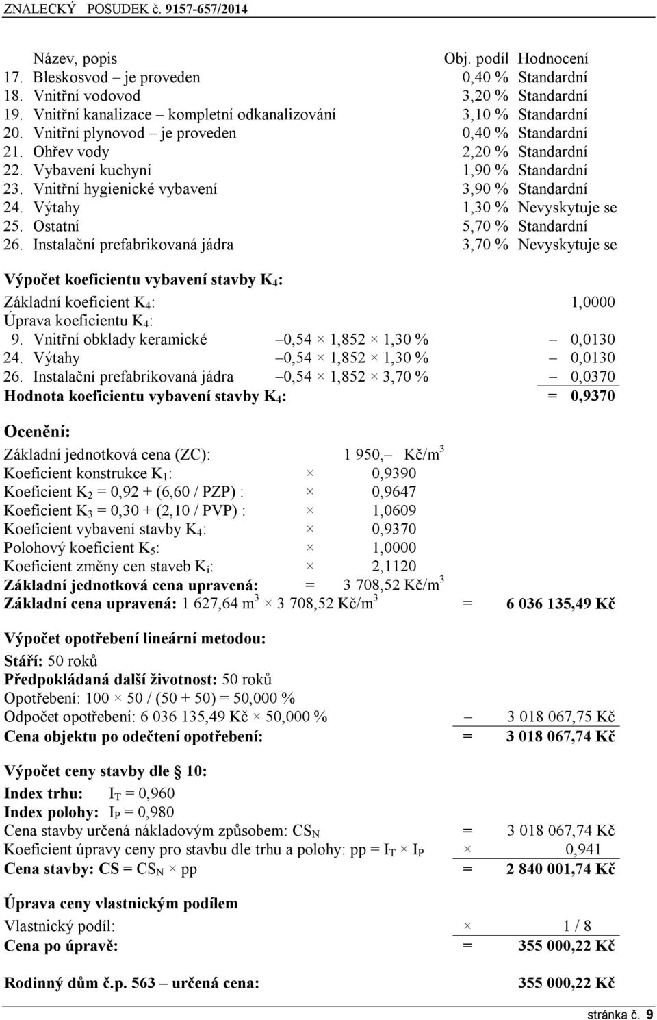 Výtahy 1,30 % Nevyskytuje se 25. Ostatní 5,70 % Standardní 26.