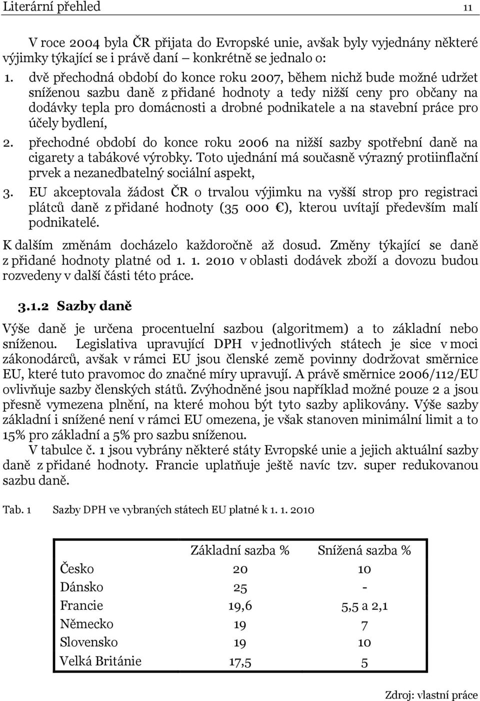 stavební práce pro účely bydlení, 2. přechodné období do konce roku 2006 na nižší sazby spotřební daně na cigarety a tabákové výrobky.