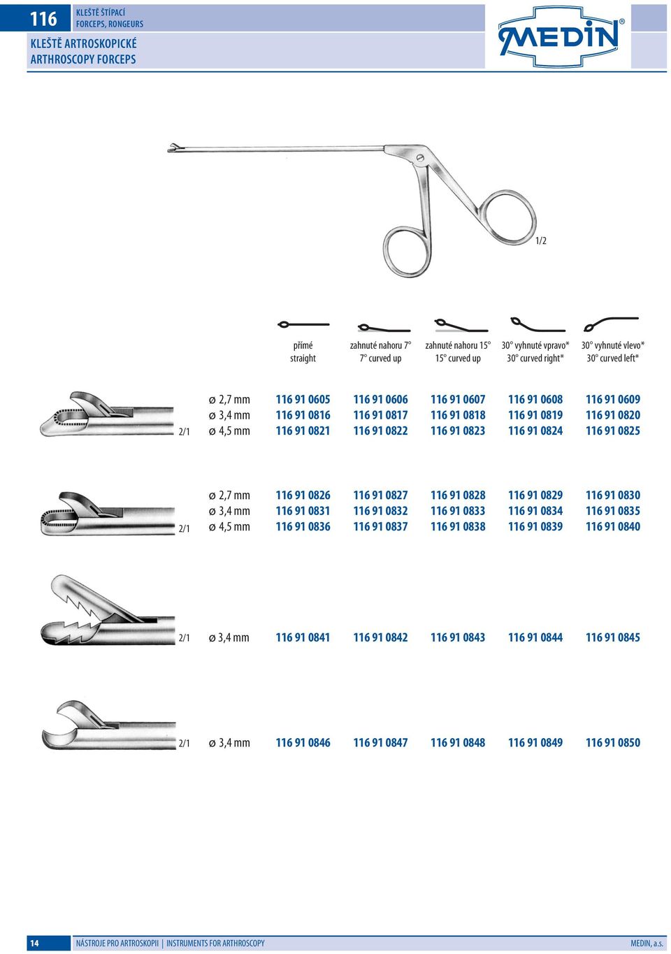 0822 116 91 0823 116 91 0824 116 91 0825 2/1 ø 2,7 mm 116 91 0826 116 91 0827 116 91 0828 116 91 0829 116 91 0830 ø 3,4 mm 116 91 0831 116 91 0832 116 91 0833 116 91 0834 116 91 0835 ø 4,5 mm 116 91