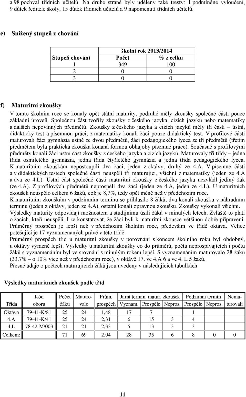 společné části pouze základní úroveň. Společnou část tvořily zkoušky z českého jazyka, cizích jazyků nebo matematiky a dalších nepovinných předmětů.