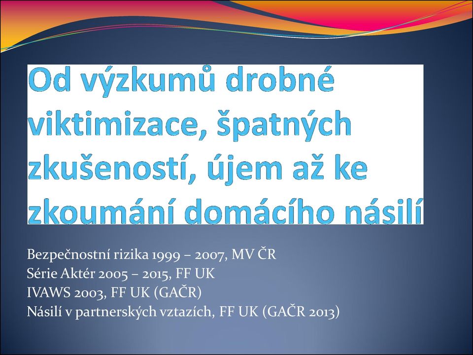 IVAWS 2003, FF UK (GAČR) Násilí v