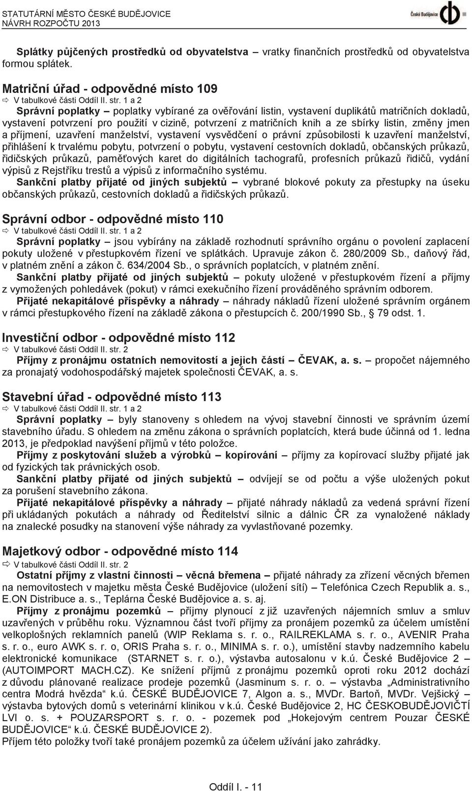 1 a 2 Správní poplatky poplatky vybírané za ověřování listin, vystavení duplikátů matričních dokladů, vystavení potvrzení pro použití v cizině, potvrzení z matričních knih a ze sbírky listin, změny
