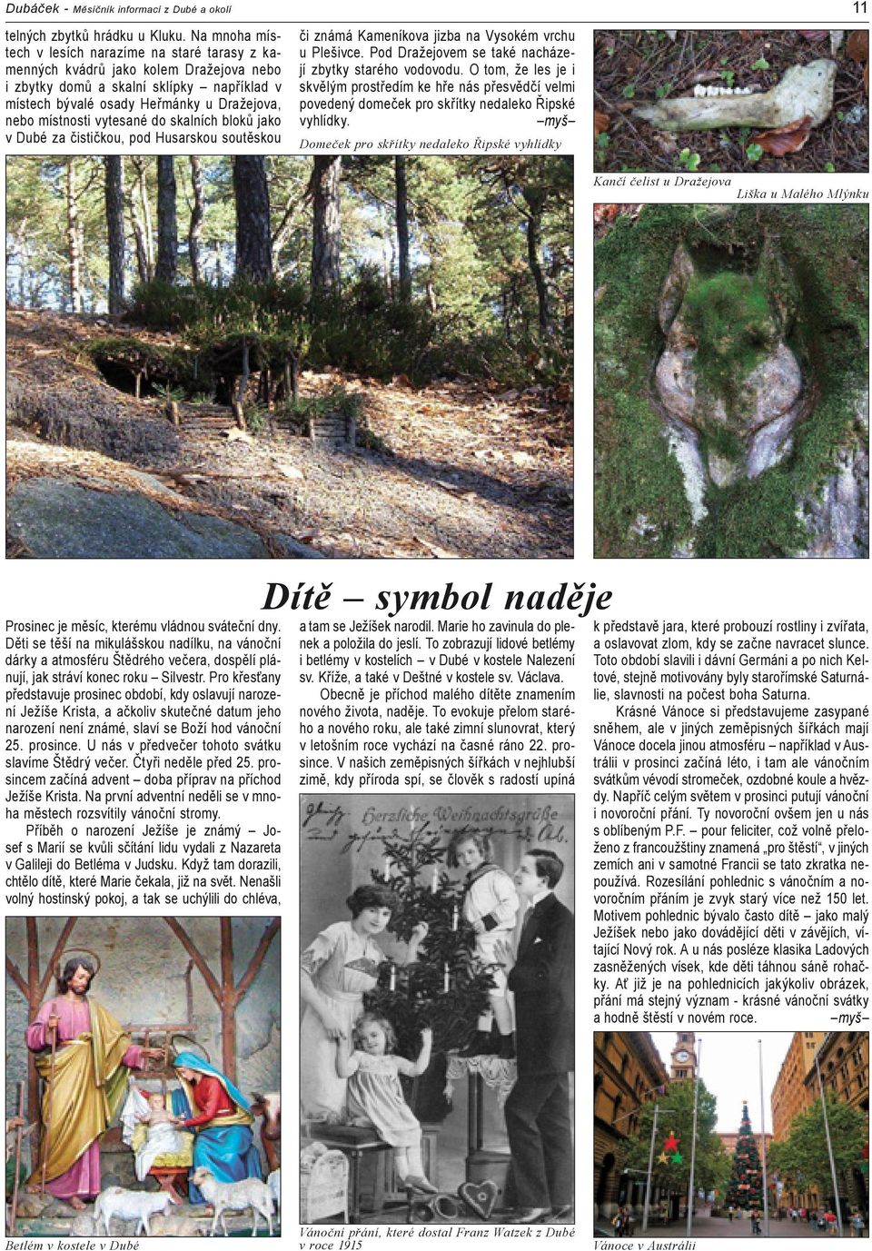 vytesané do skalních bloků jako v Dubé za čističkou, pod Husarskou soutěskou či známá Kameníkova jizba na Vysokém vrchu u Plešivce. Pod Dražejovem se také nacházejí zbytky starého vodovodu.
