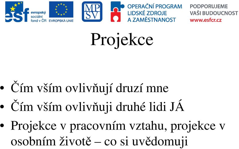 JÁ Projekce v pracovním vztahu,