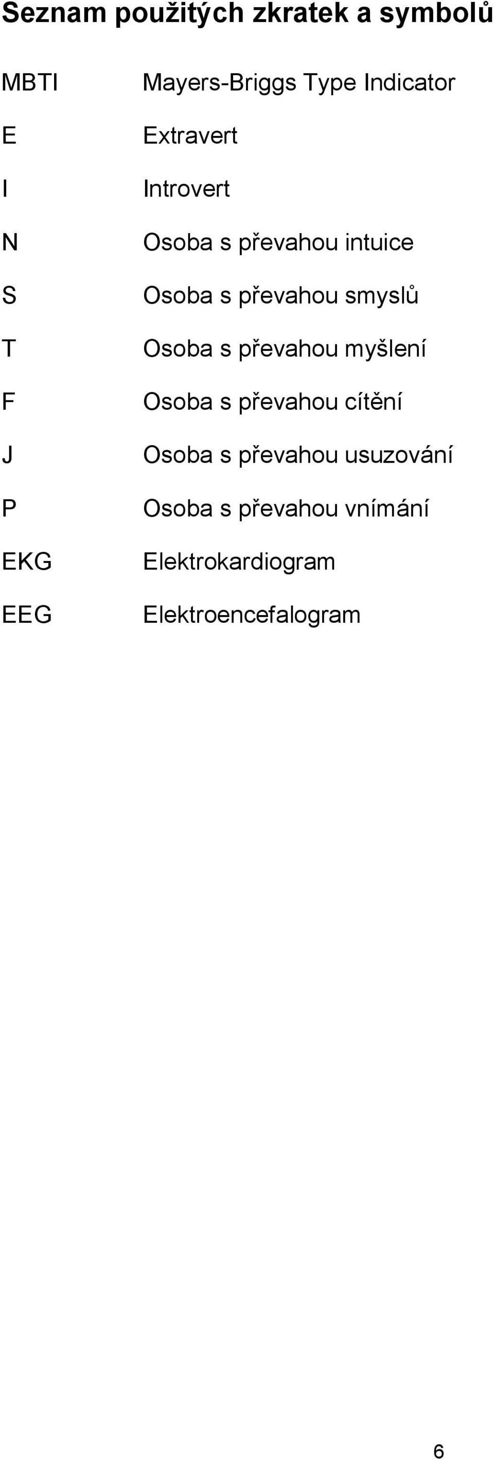 Osoba s převahou smyslů Osoba s převahou myšlení Osoba s převahou cítění