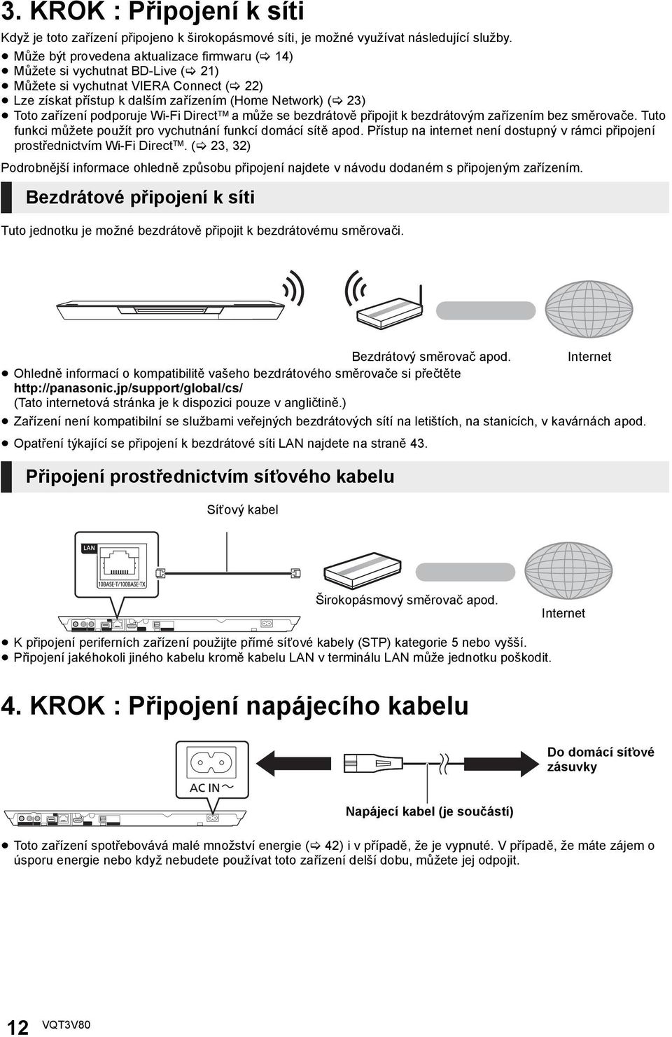 podporuje Wi-Fi Direct TM a může se bezdrátově připojit k bezdrátovým zařízením bez směrovače. Tuto funkci můžete použít pro vychutnání funkcí domácí sítě apod.