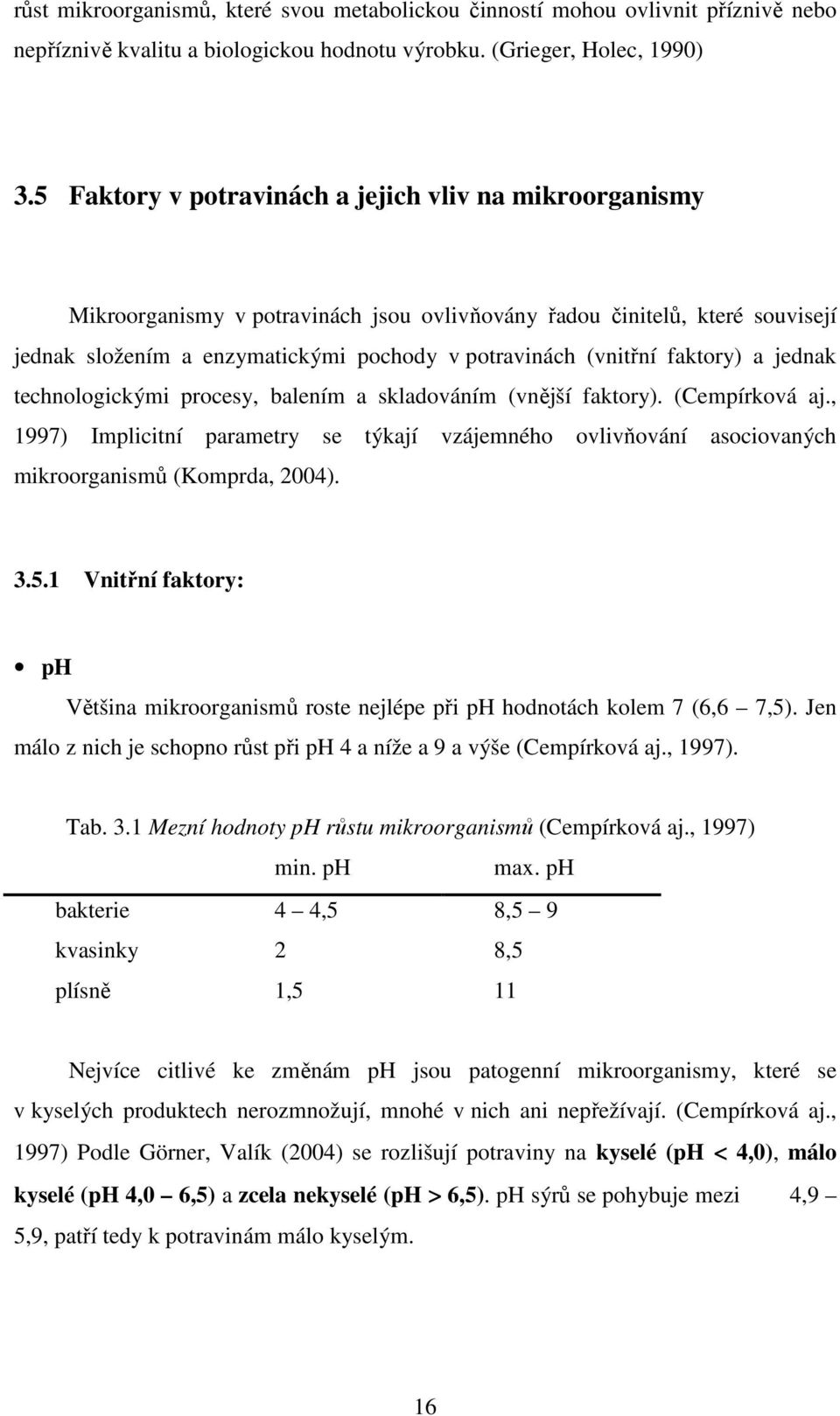 faktory) a jednak technologickými procesy, balením a skladováním (vnější faktory). (Cempírková aj.