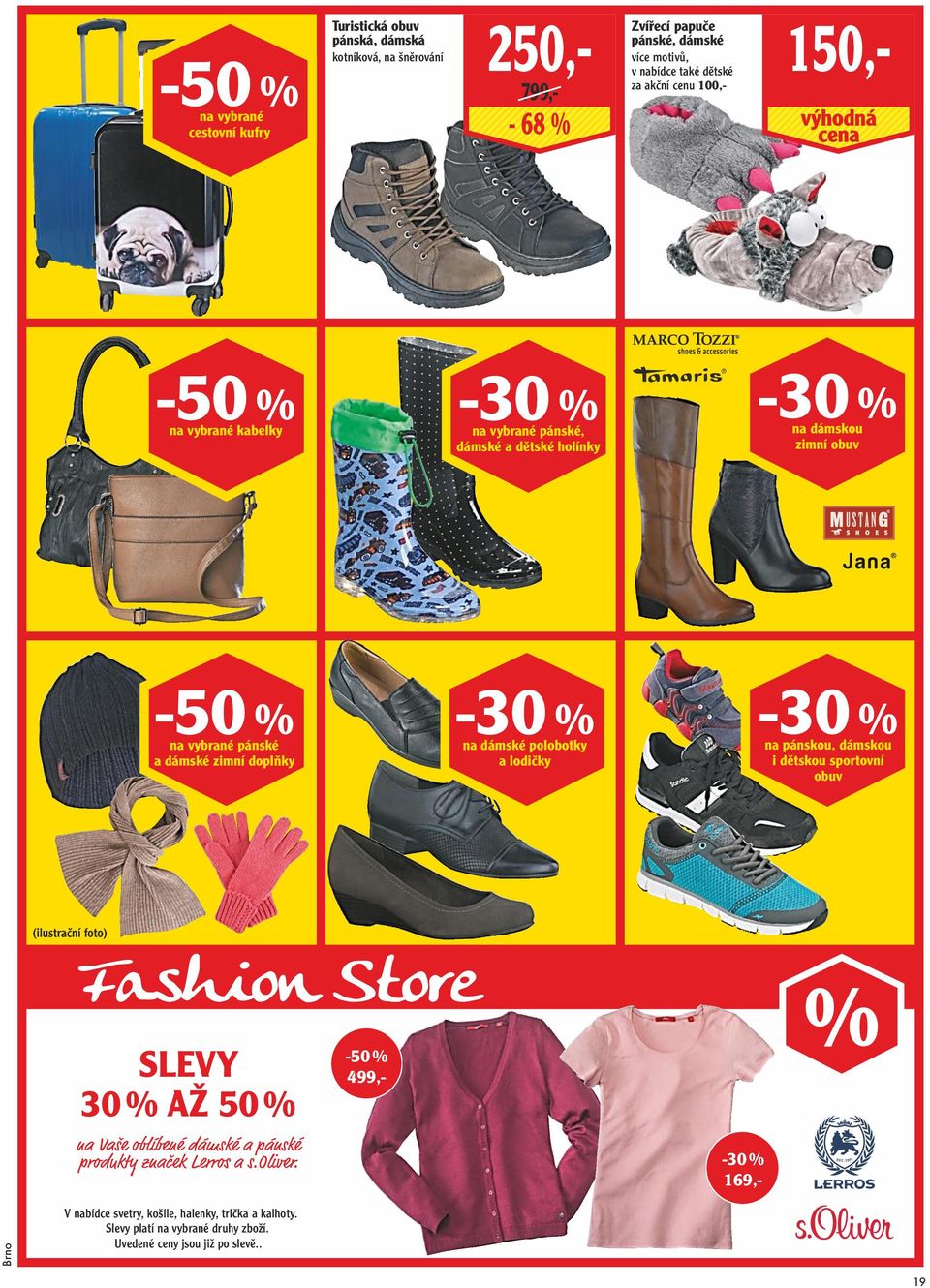 oblíbené dámské a pánské produkty značek Lerros a s.oliver.