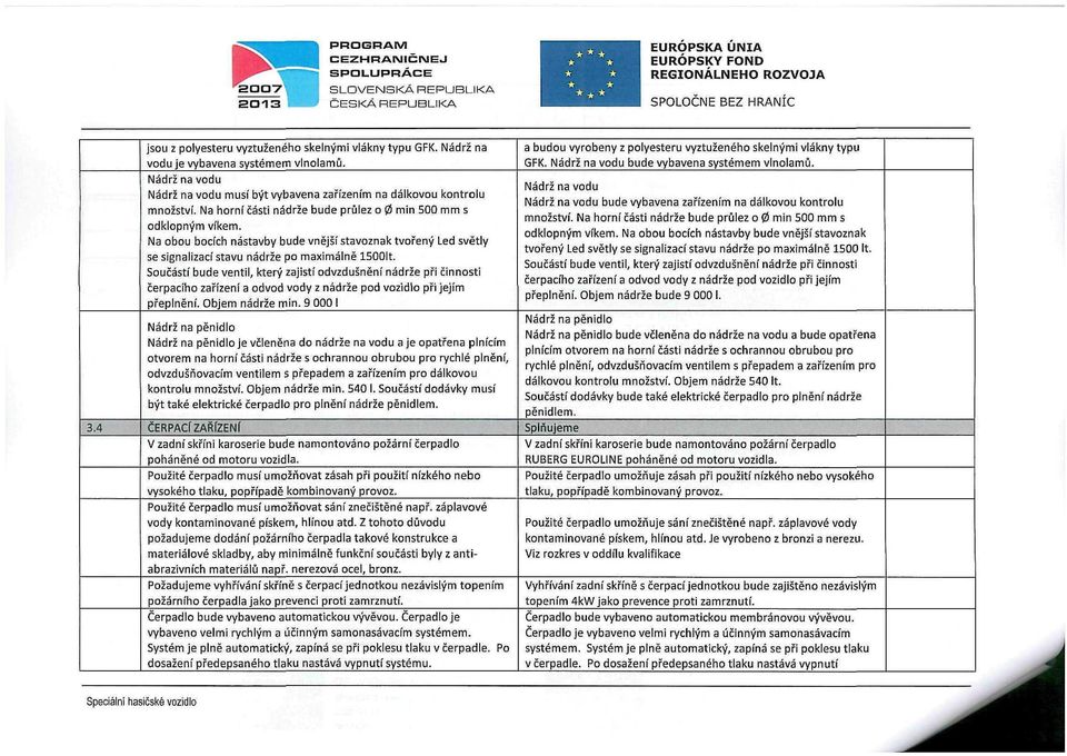 Na obou bocích nástavby bude vnější stavoznak tvořený Led světly se signalizací stavu nádrže po maximálně 1500lt.