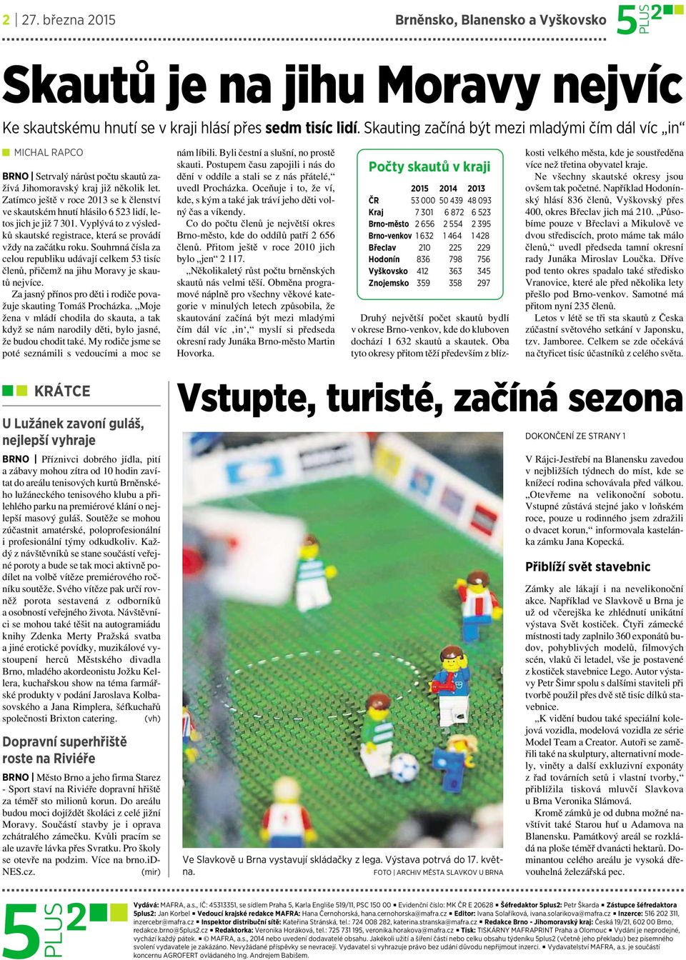 Zatímco ještě vroce 2013 se kčlenství ve skautském hnutí hlásilo 6 523 lidí, letos jich je již 7301. Vyplývá to zvýsledků skautské registrace, která seprovádí vždy na začátku roku.