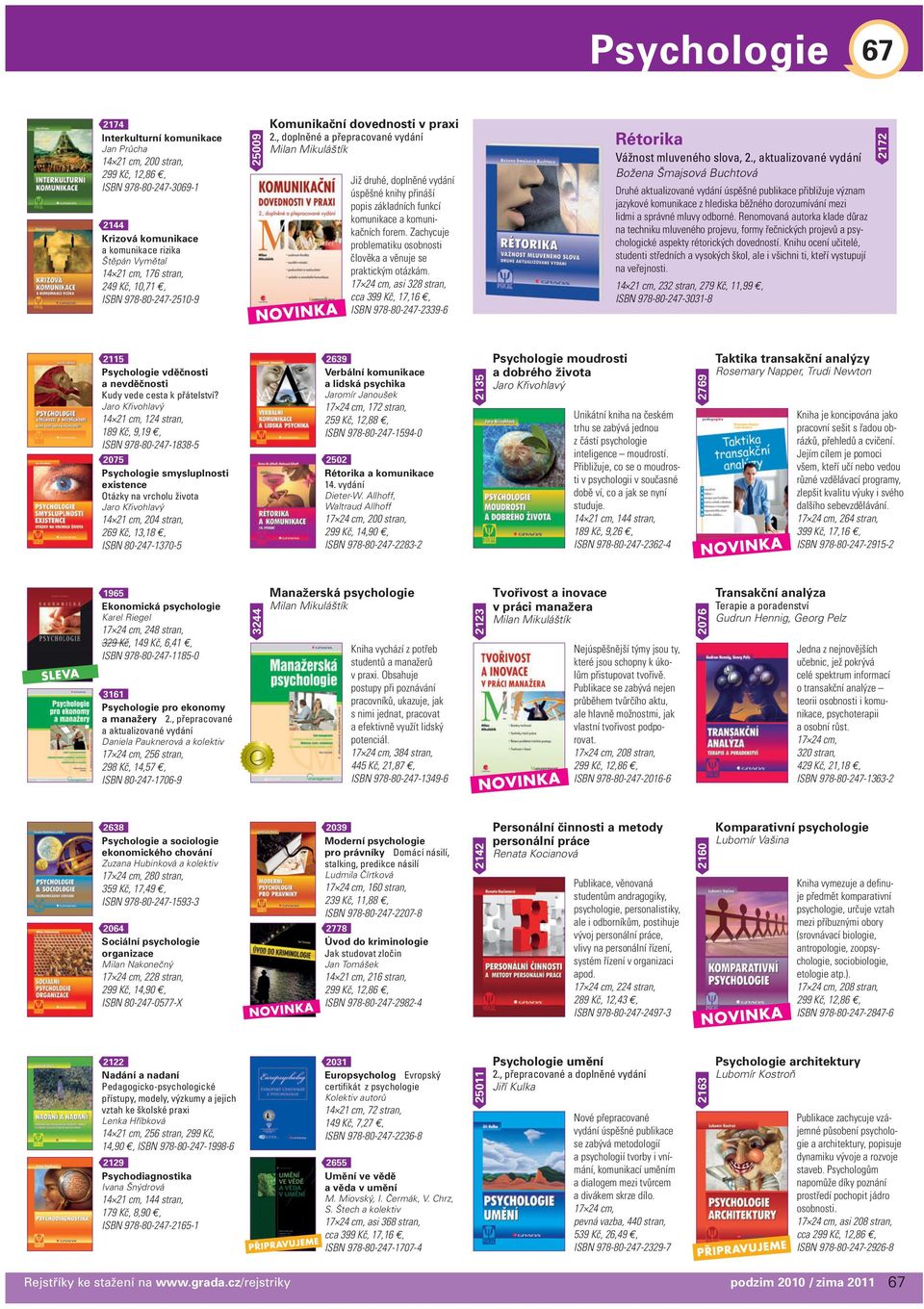 Zachycuje problematiku osobnosti člověka a věnuje se praktickým otázkám. asi 328 stran, ISBN 978-80-247-2339-6 Rétorika Vážnost mluveného slova, 2.