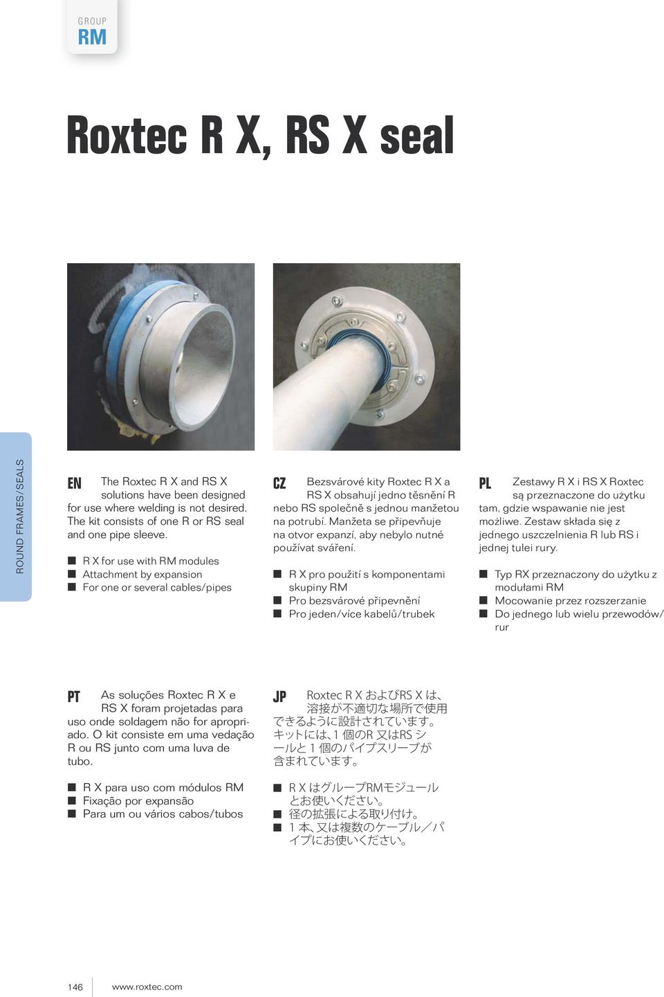 R X for use with modules Attachment by expansion For one or several cables/pipes R X pro použití s komponentami skupiny Pro bezsvárové připevnění Pro jeden/více kabelů/trubek Zestawy R X i RS X